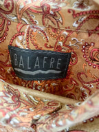 Vintage Balafre orange floral printed pattern medium long sleeve shirt