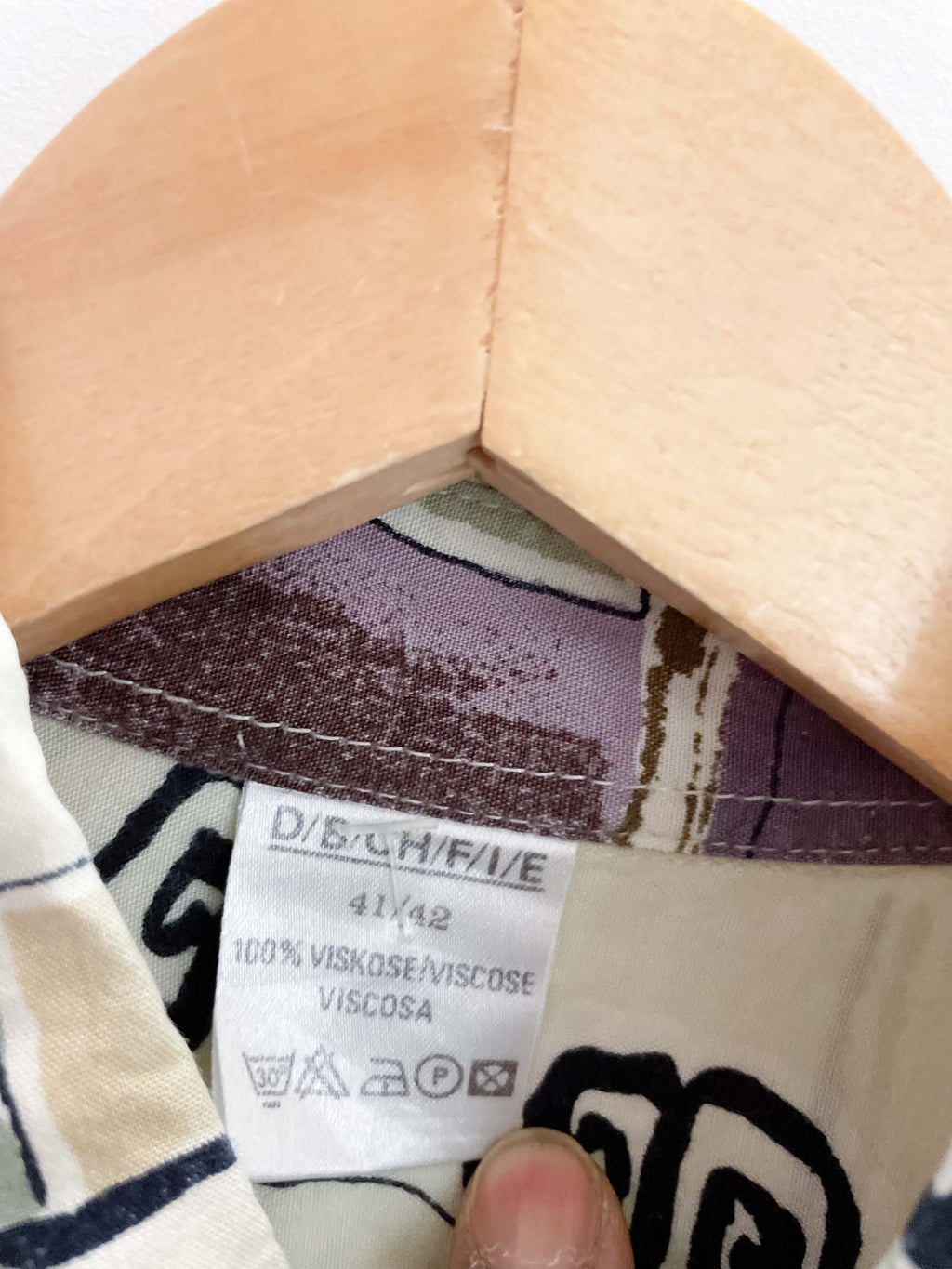 Vintage large multi abstract pattern short sleeve shirt