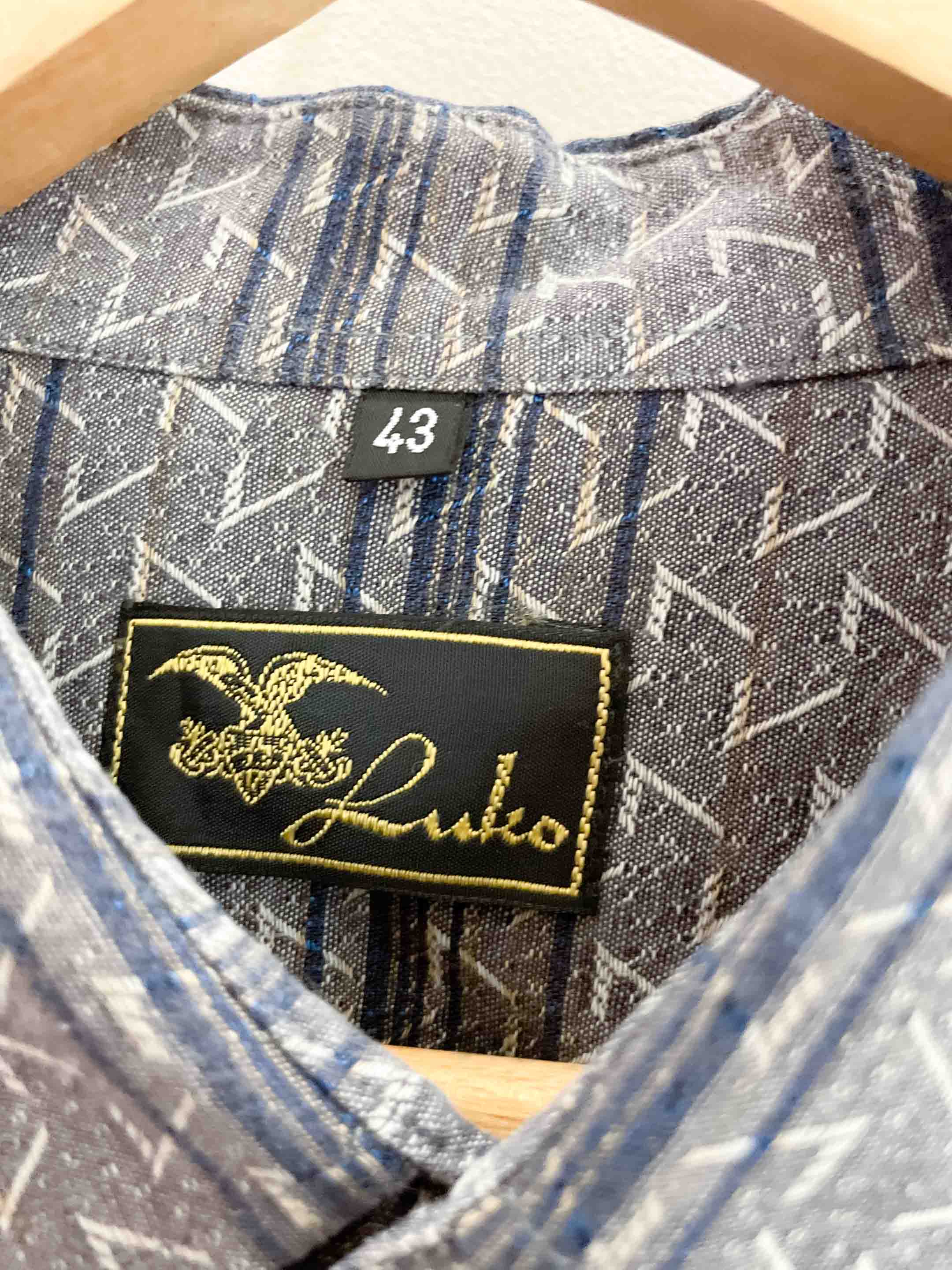 Vintage luko sustainable men printed short sleeve multi shirt size L