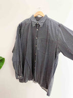 Vintage blue joka floral pattern mens long sleeve shirt