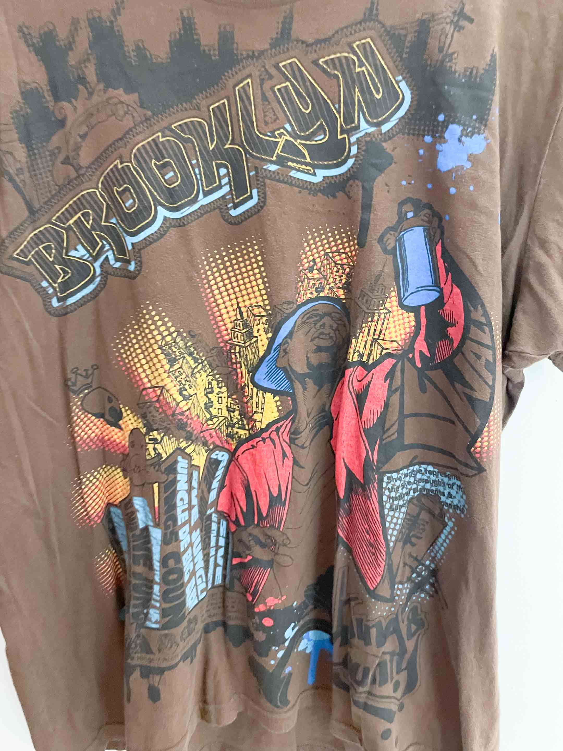 Vintage brown brooklyn large graphics shirt
