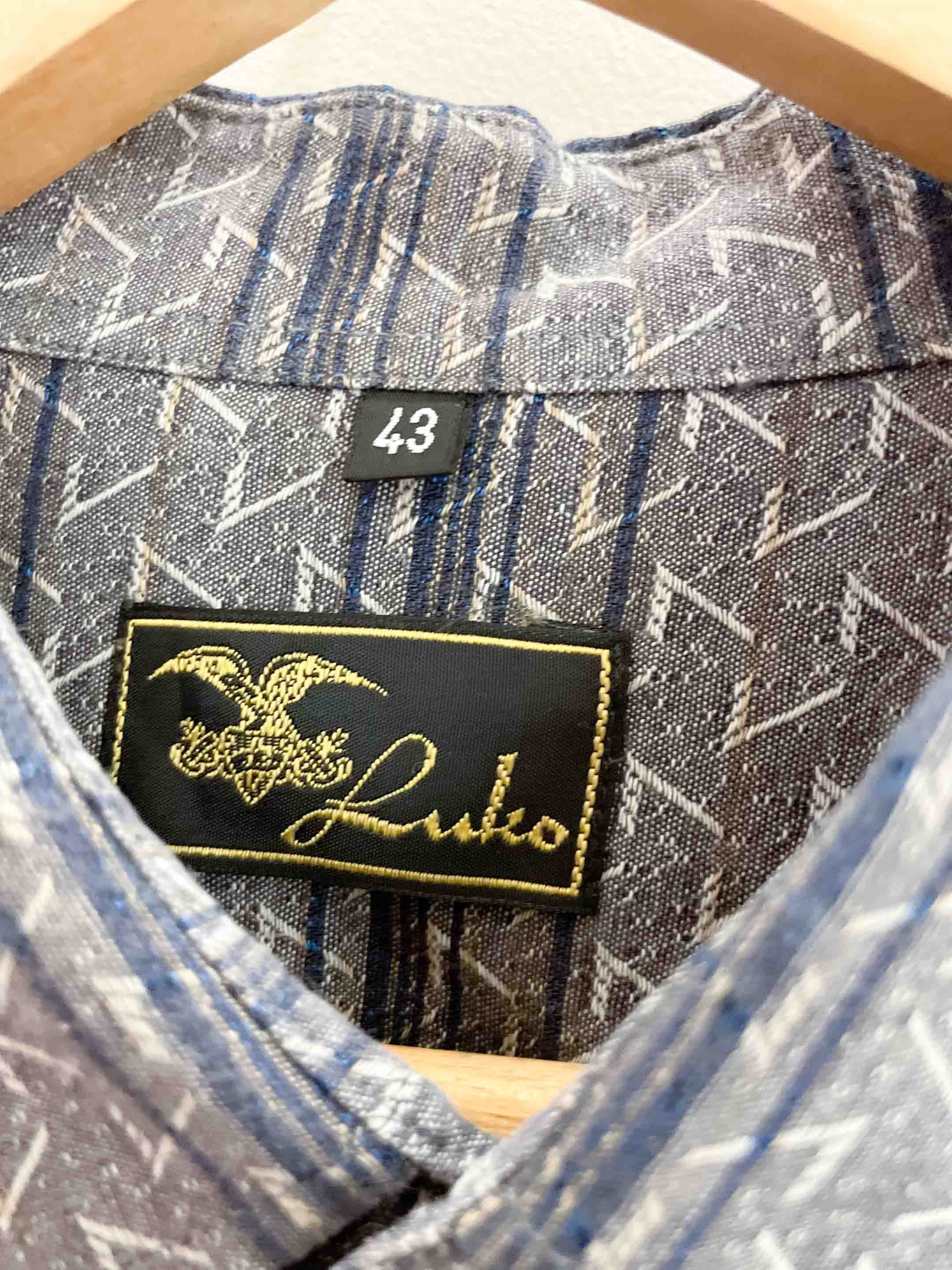 Vintage luko sustainable men printed short sleeve multi shirt size L