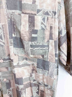 Vintage henry morell grey patterned short sleeve mens medium shirt