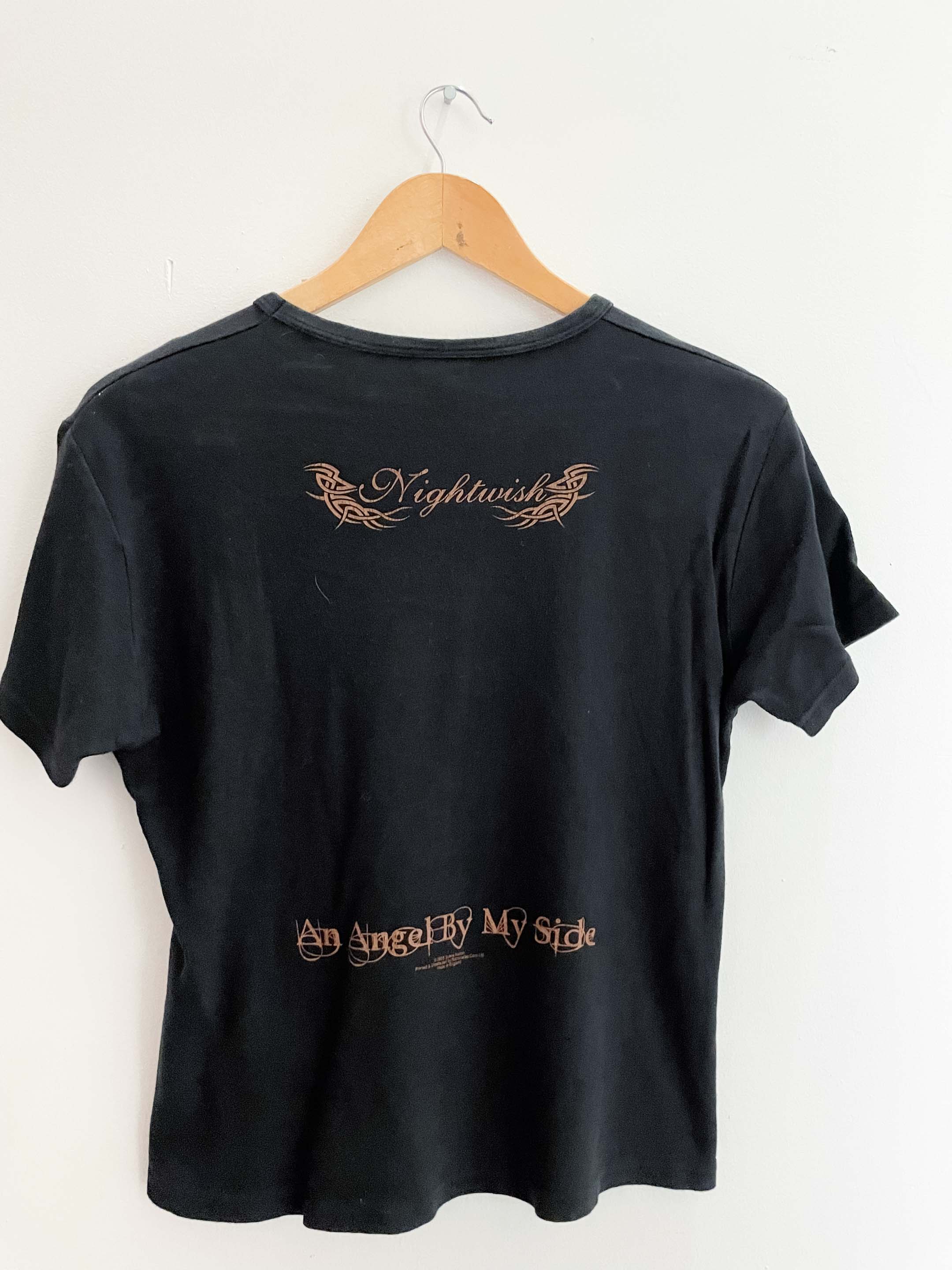 Vintage black nightwish graphics mens tshirt size L