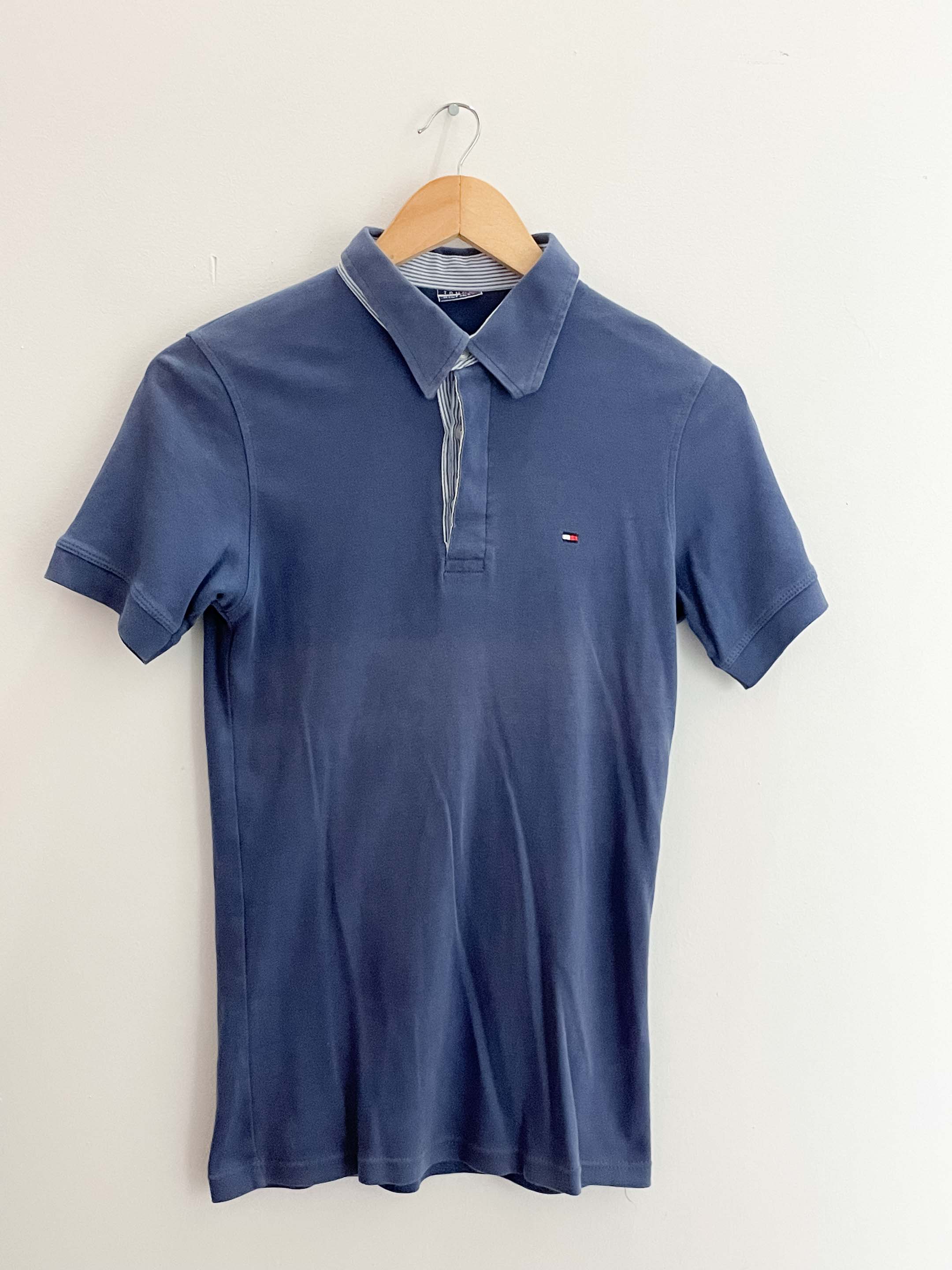 Vintage blue mens tommy hilfiger polo shirt size M