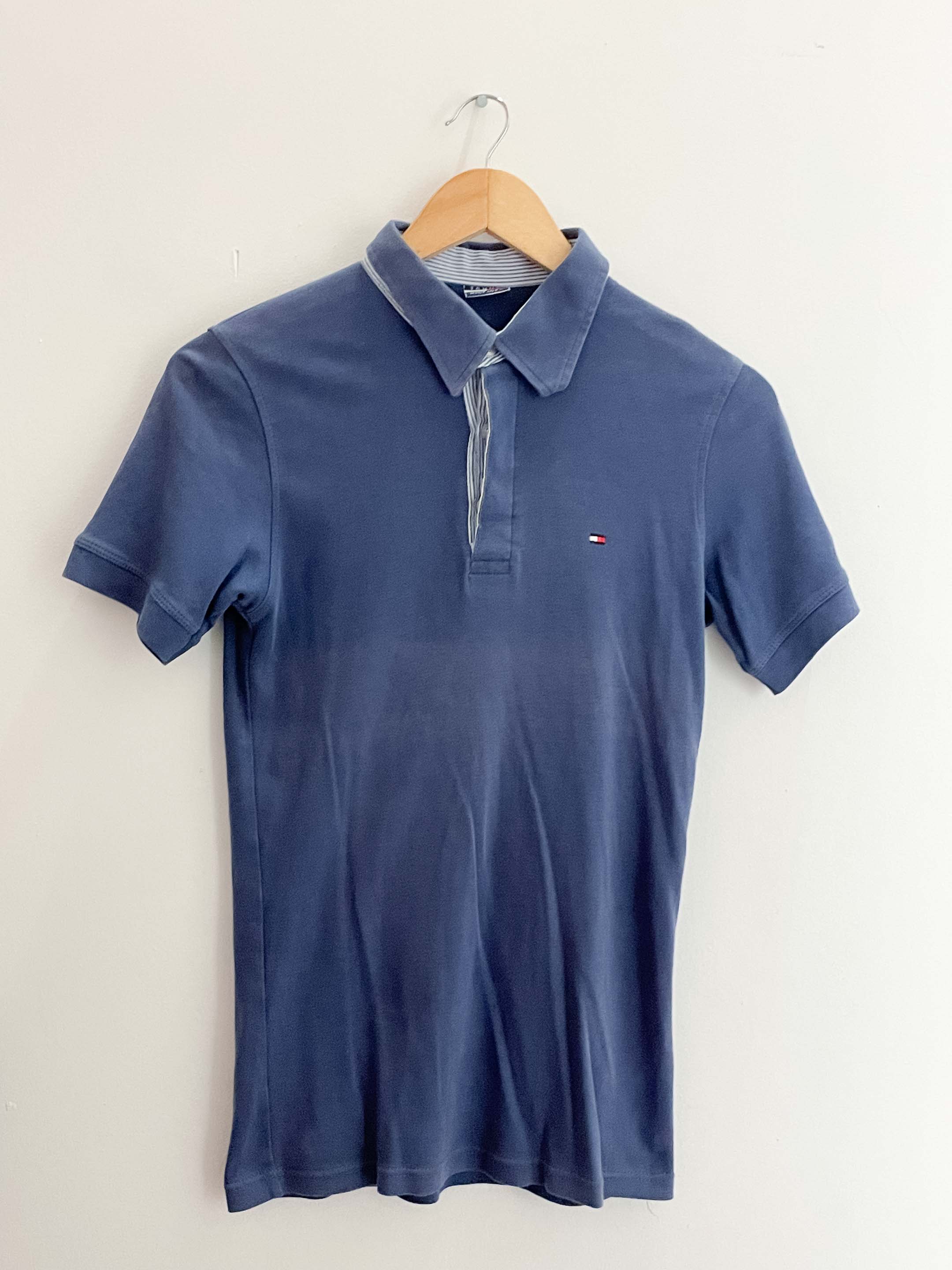 Vintage blue mens tommy hilfiger polo shirt size M