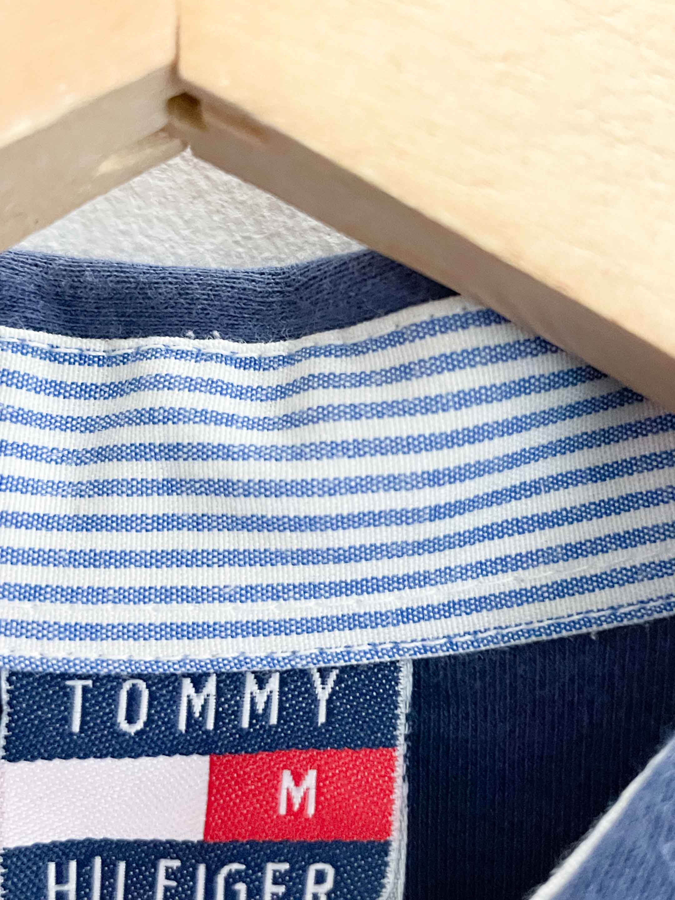 Vintage blue mens tommy hilfiger polo shirt size M