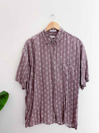 Vintage pierre cardin large brown short sleeve shirt