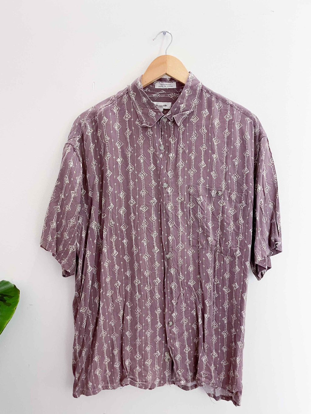 Vintage pierre cardin large brown short sleeve shirt