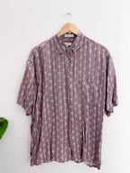 Vintage pierre cardin large brown short sleeve shirt