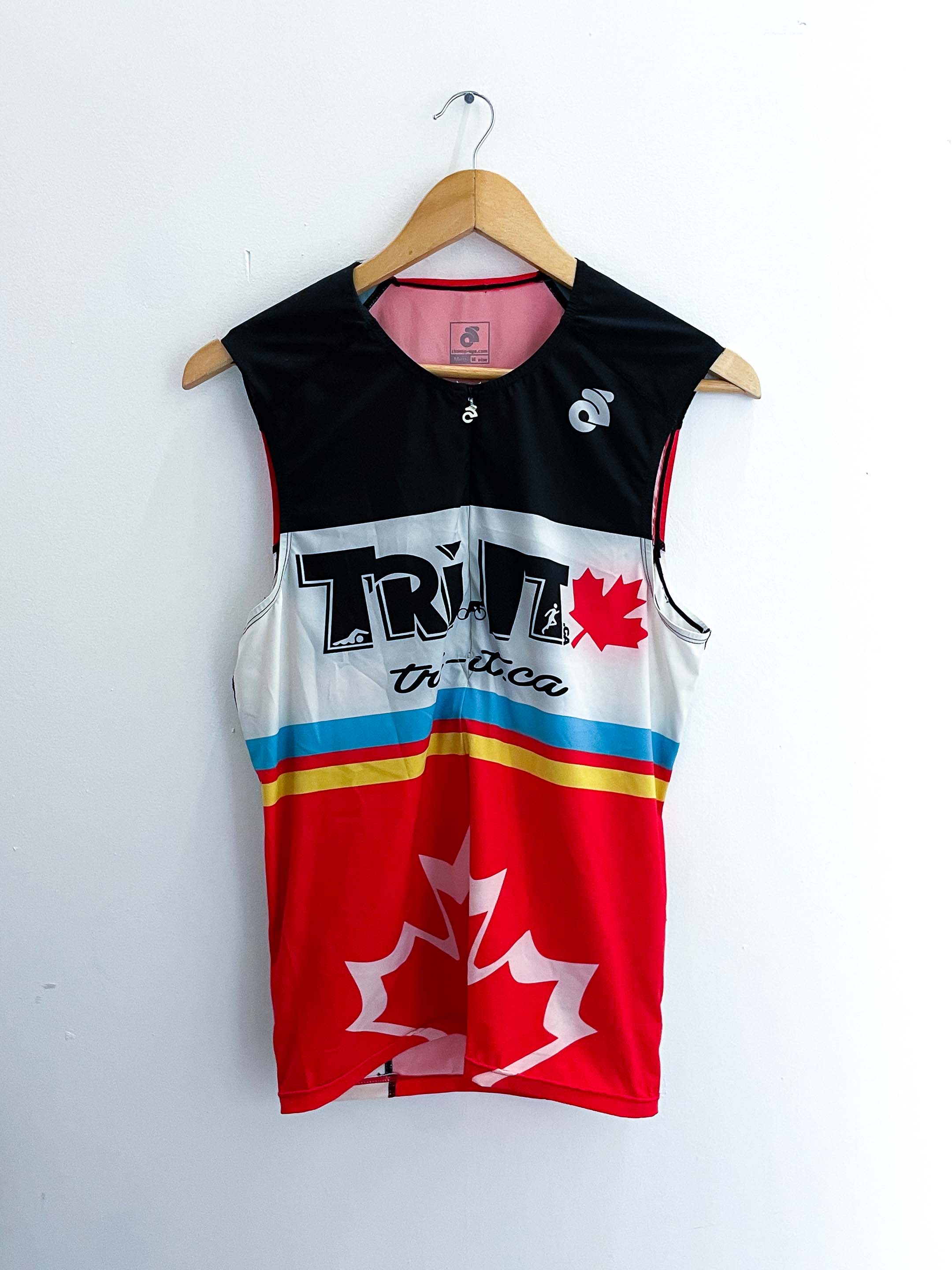 Vintage Canada triathlon cycling sleeveless jersey size M