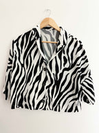 Vintage women satin zebra print shirt size 8