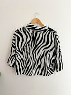 Vintage women satin zebra print shirt size 8