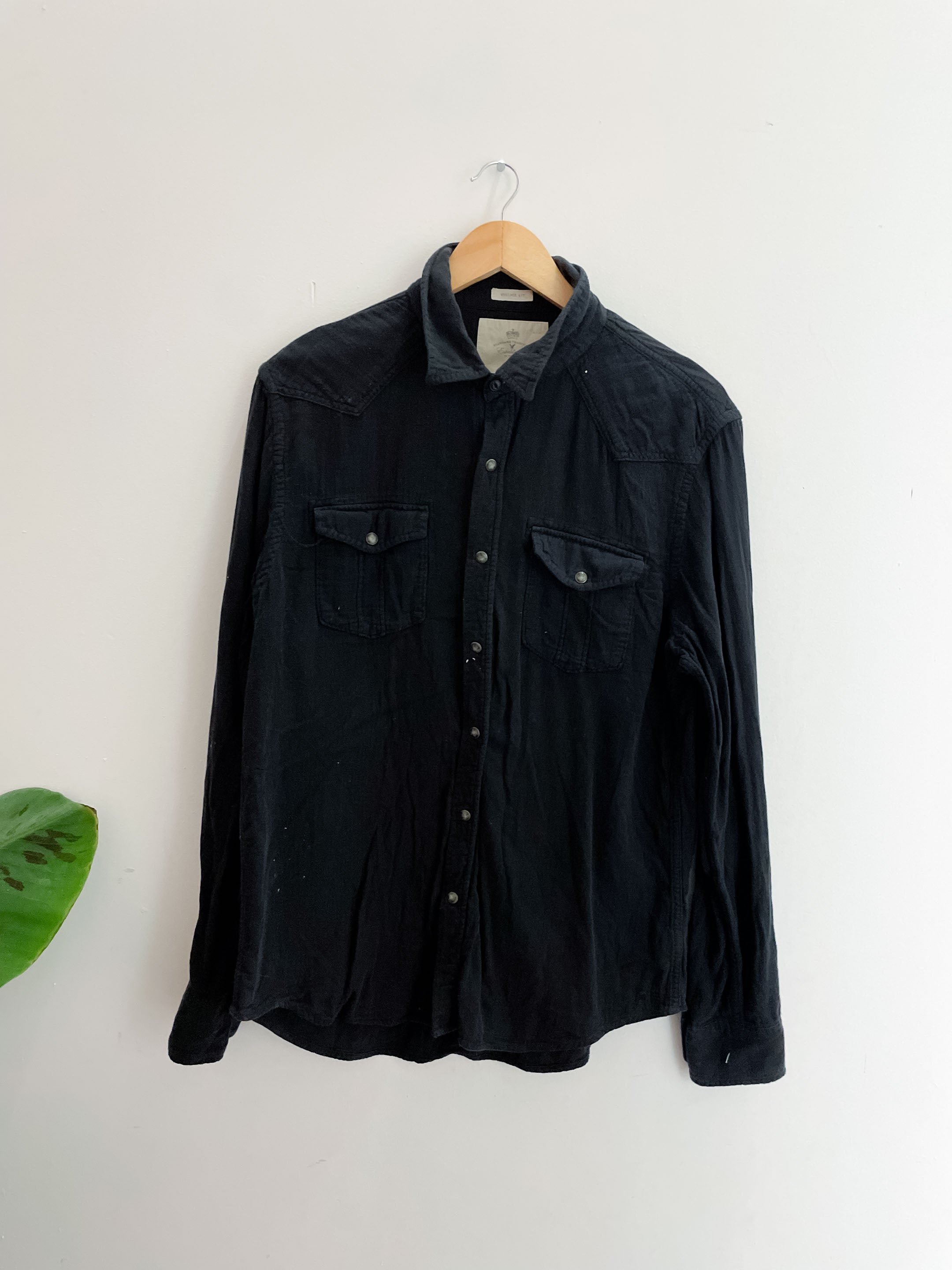 Vintage black American Eagle Outfitters thick regular fit mens long sleeve large shirt