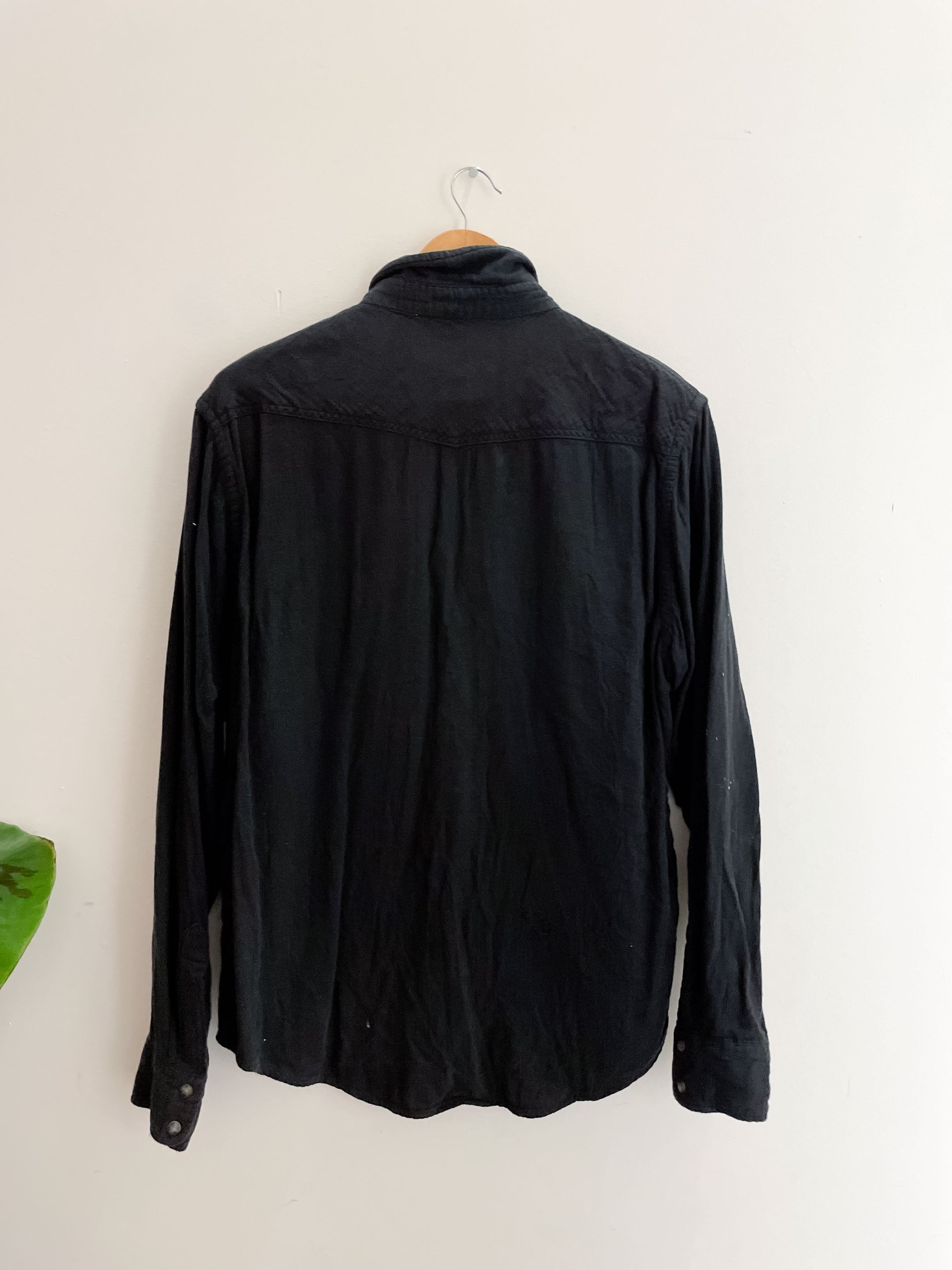 Vintage black American Eagle Outfitters thick regular fit mens long sleeve large shirt