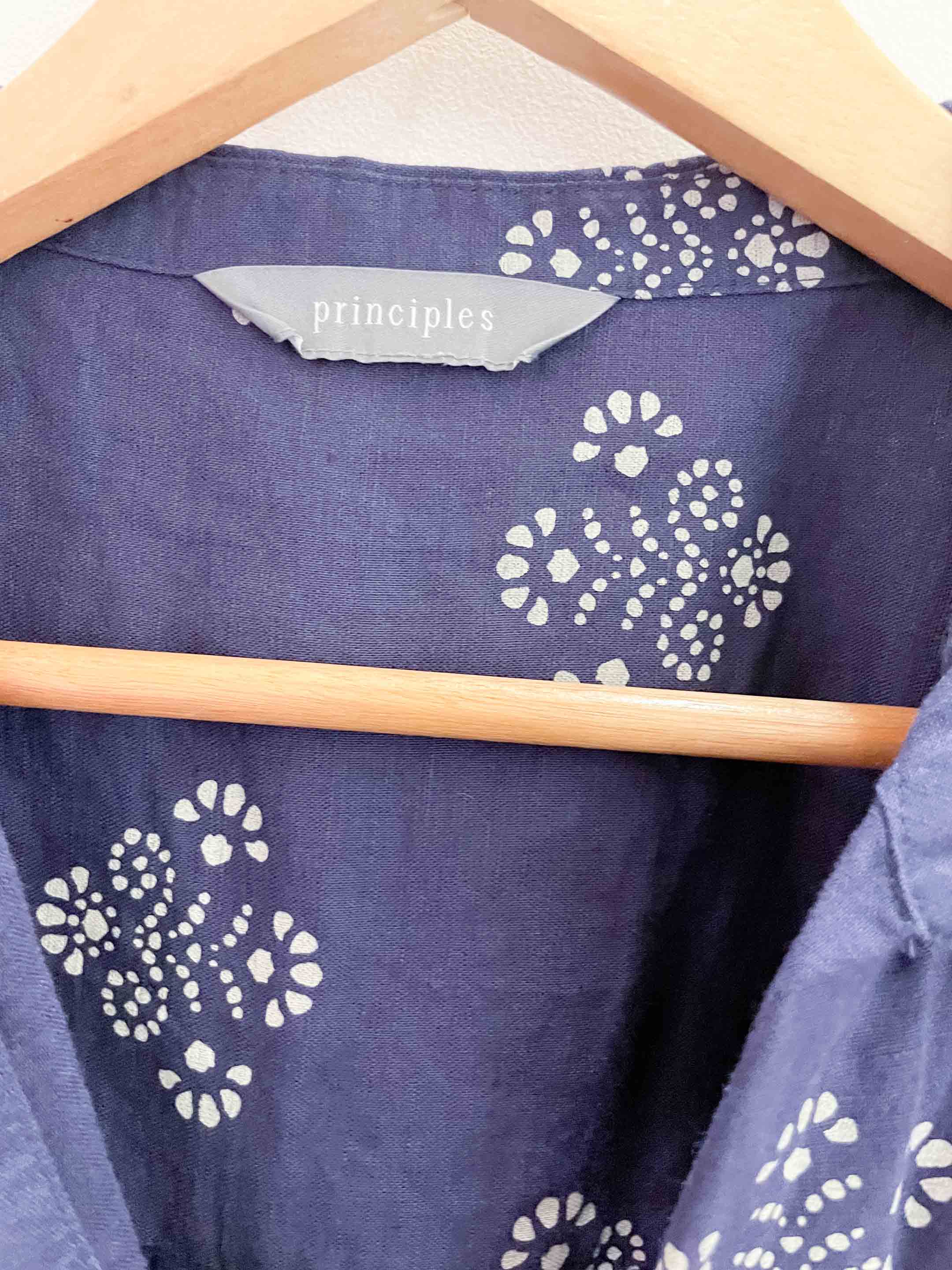 Vintage principles large purple patterned shirt