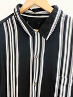 Vintage black vertical stripe mens shirt size XL