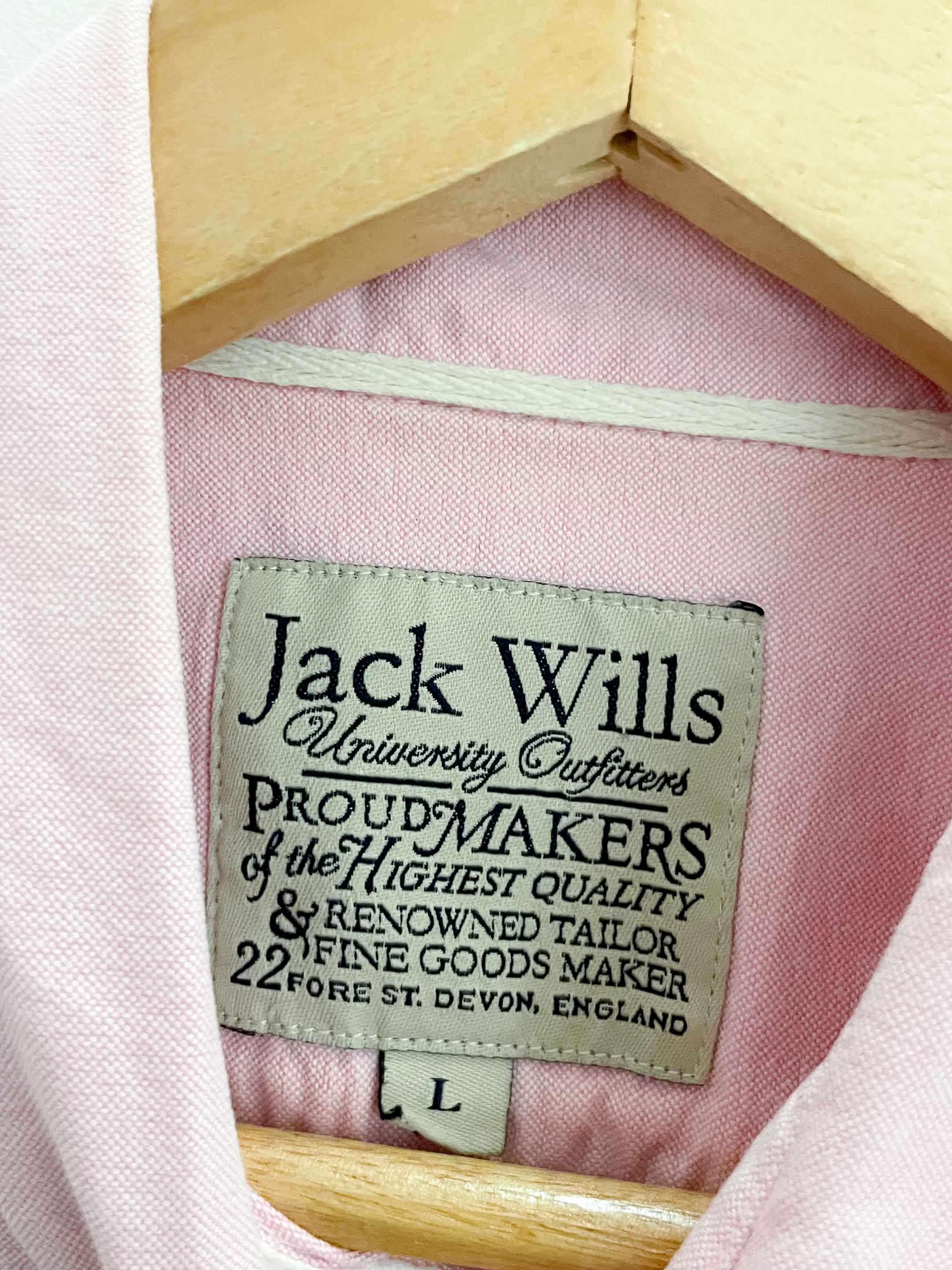 Vintage pink jack wills regular fit mens large shirt
