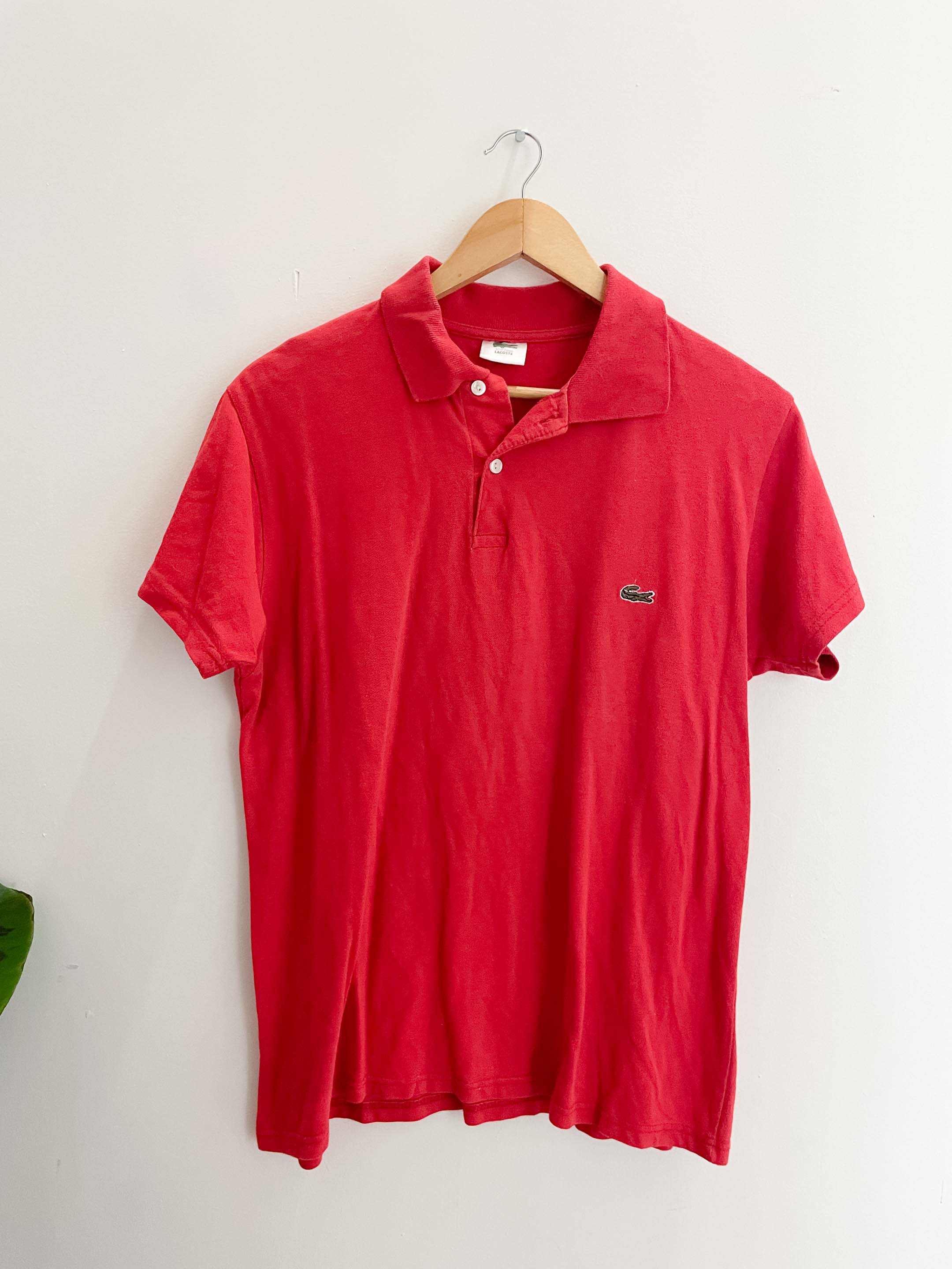 Vintage lacoste 90s red large polo shirt