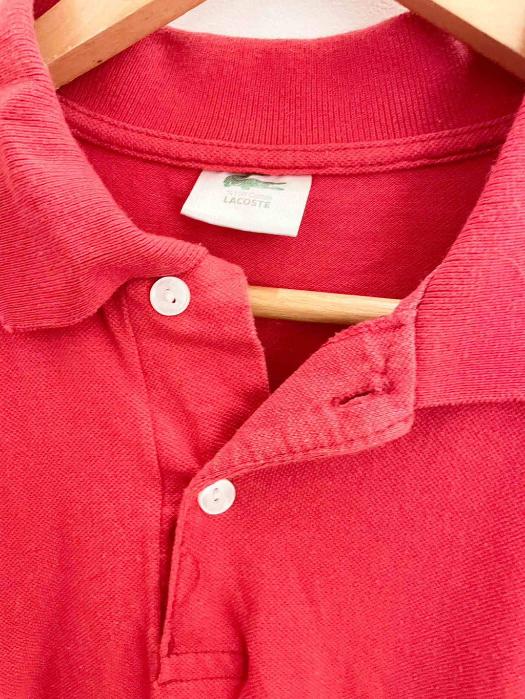 Vintage lacoste 90s red large polo shirt