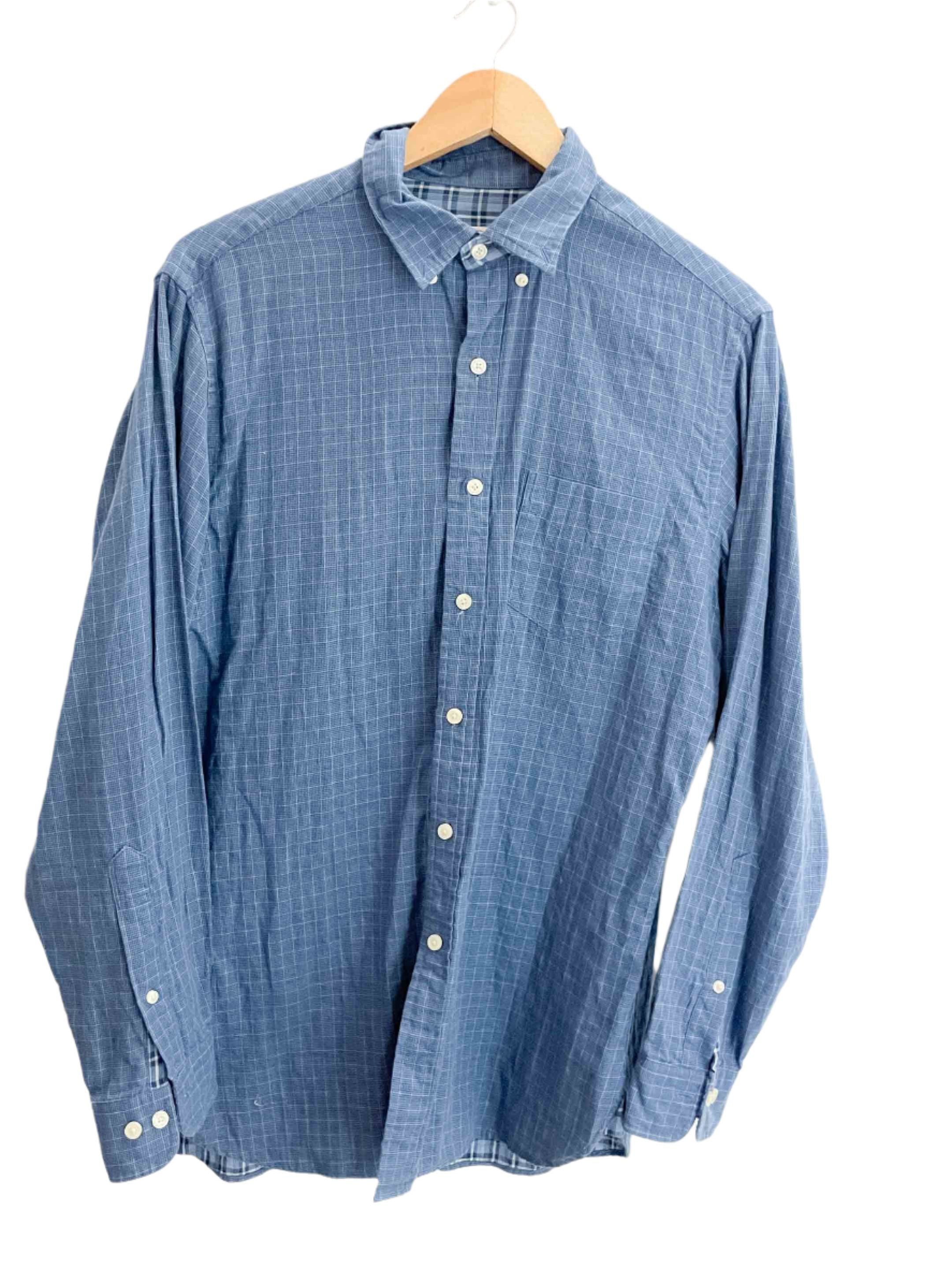 Vintage brooks brothers blue patterned medium mens shirt