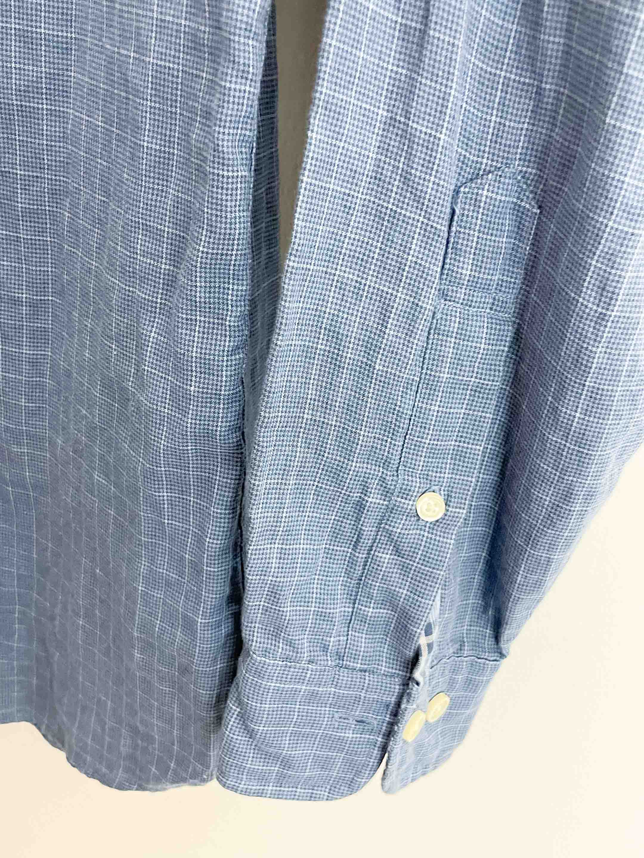 Vintage brooks brothers blue patterned medium mens shirt