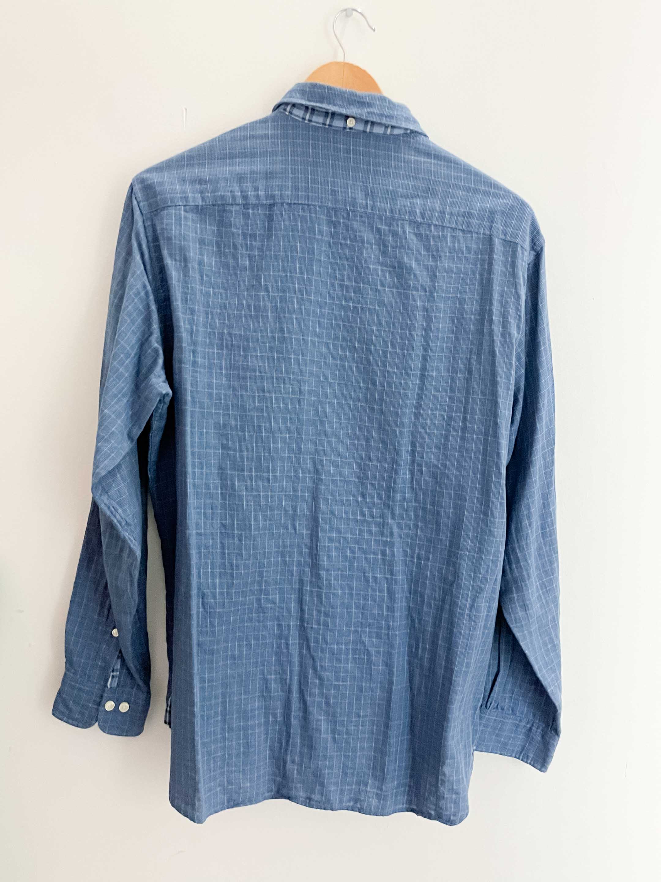Vintage brooks brothers blue patterned medium mens shirt