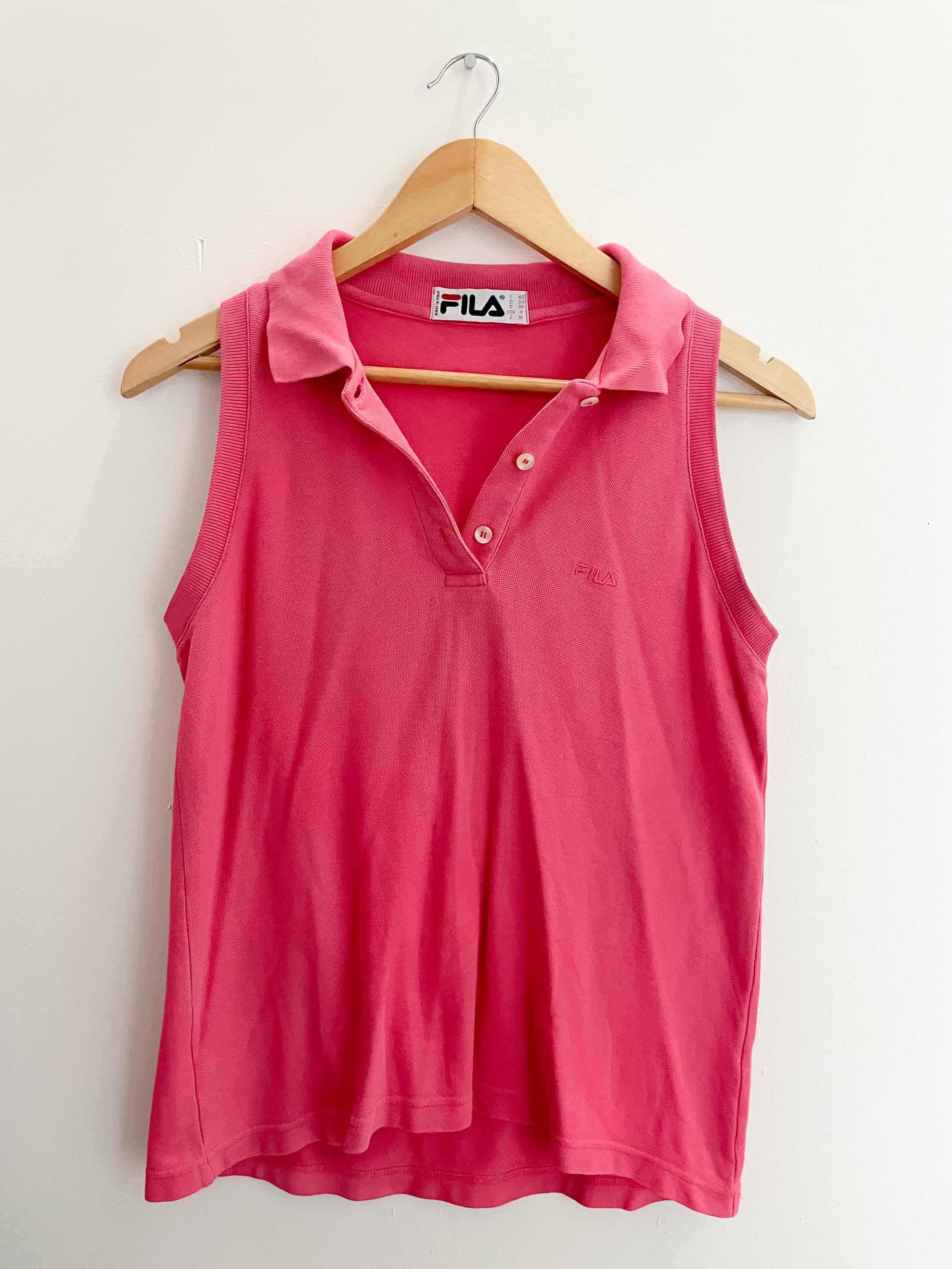 Vintage Fila sleeveless slim fit orange women polo medium shirt