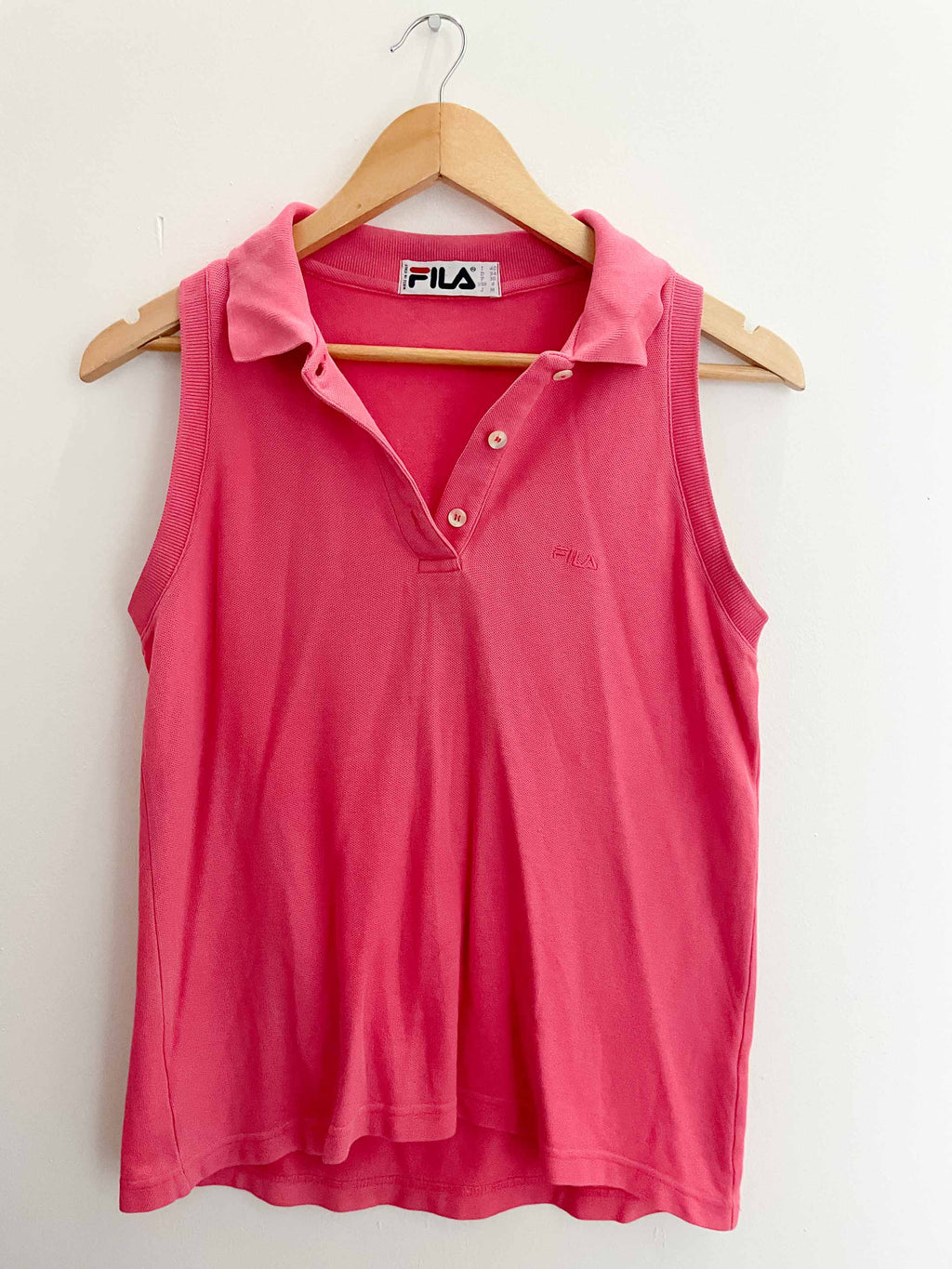 Vintage Fila sleeveless slim fit orange women polo medium shirt