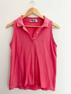 Vintage Fila sleeveless slim fit orange women polo medium shirt
