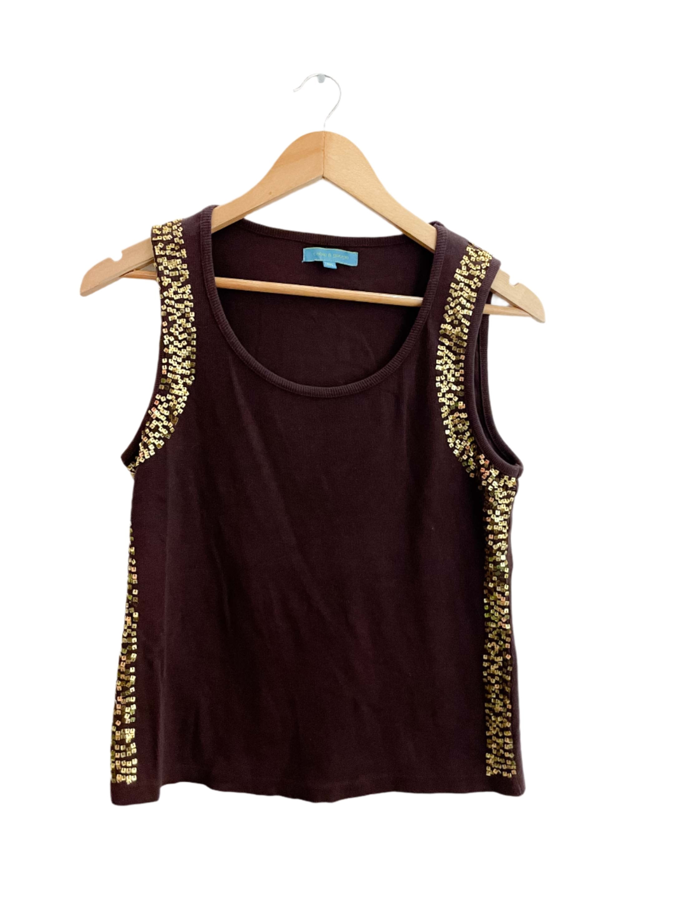 Vintage cable and gauge black medium tank top