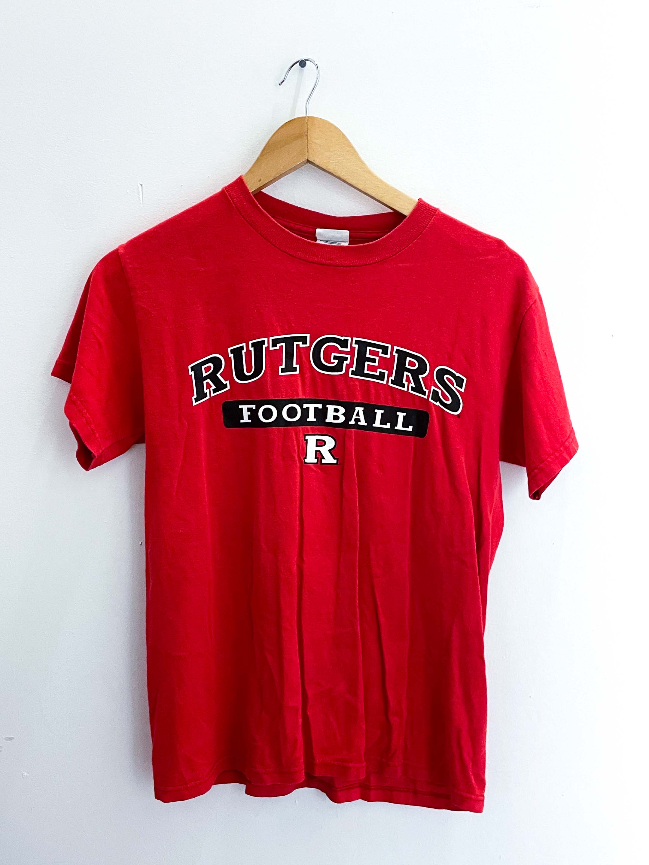 Vintage mens Rutgers football red small tshirt