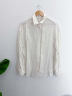 Vintage H&M white patterned long sleeve shirt size 10