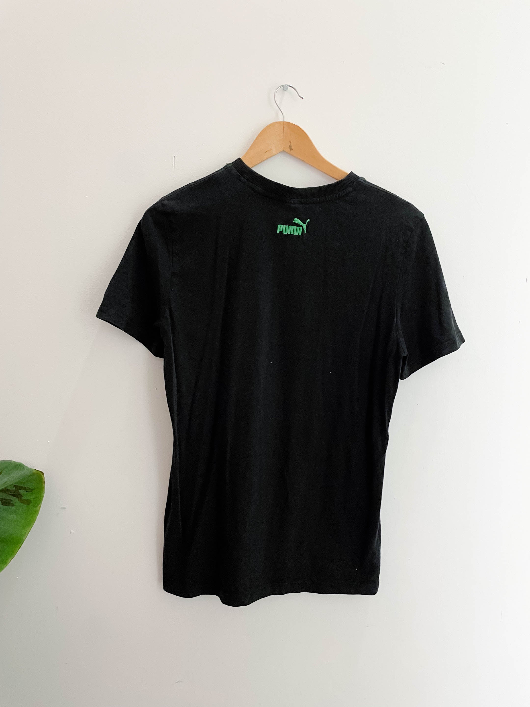 Vintage puma create your world graphics black womens tshirt size XL