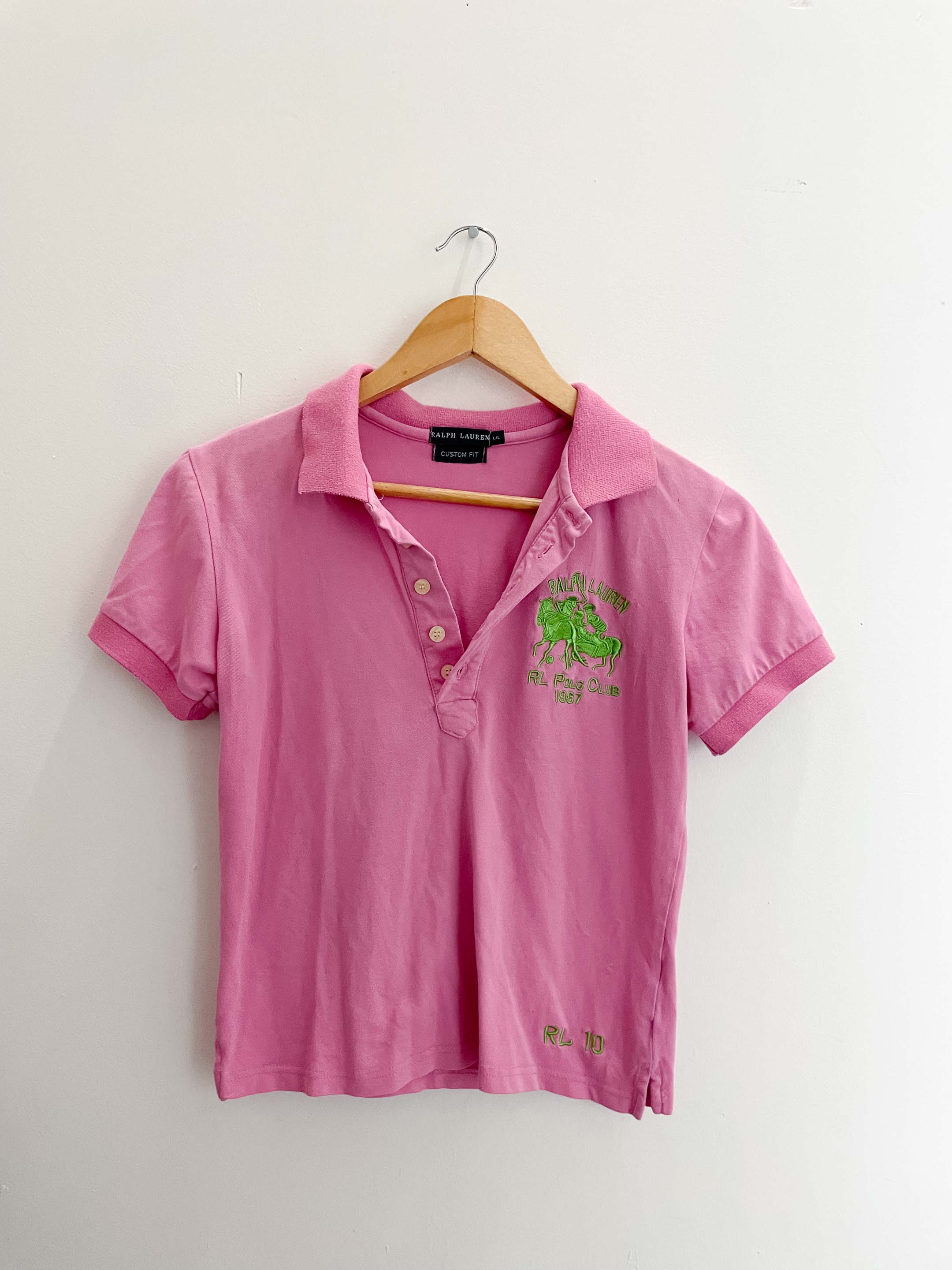 Vintage ralph lauren custom fit pink large polo shirt