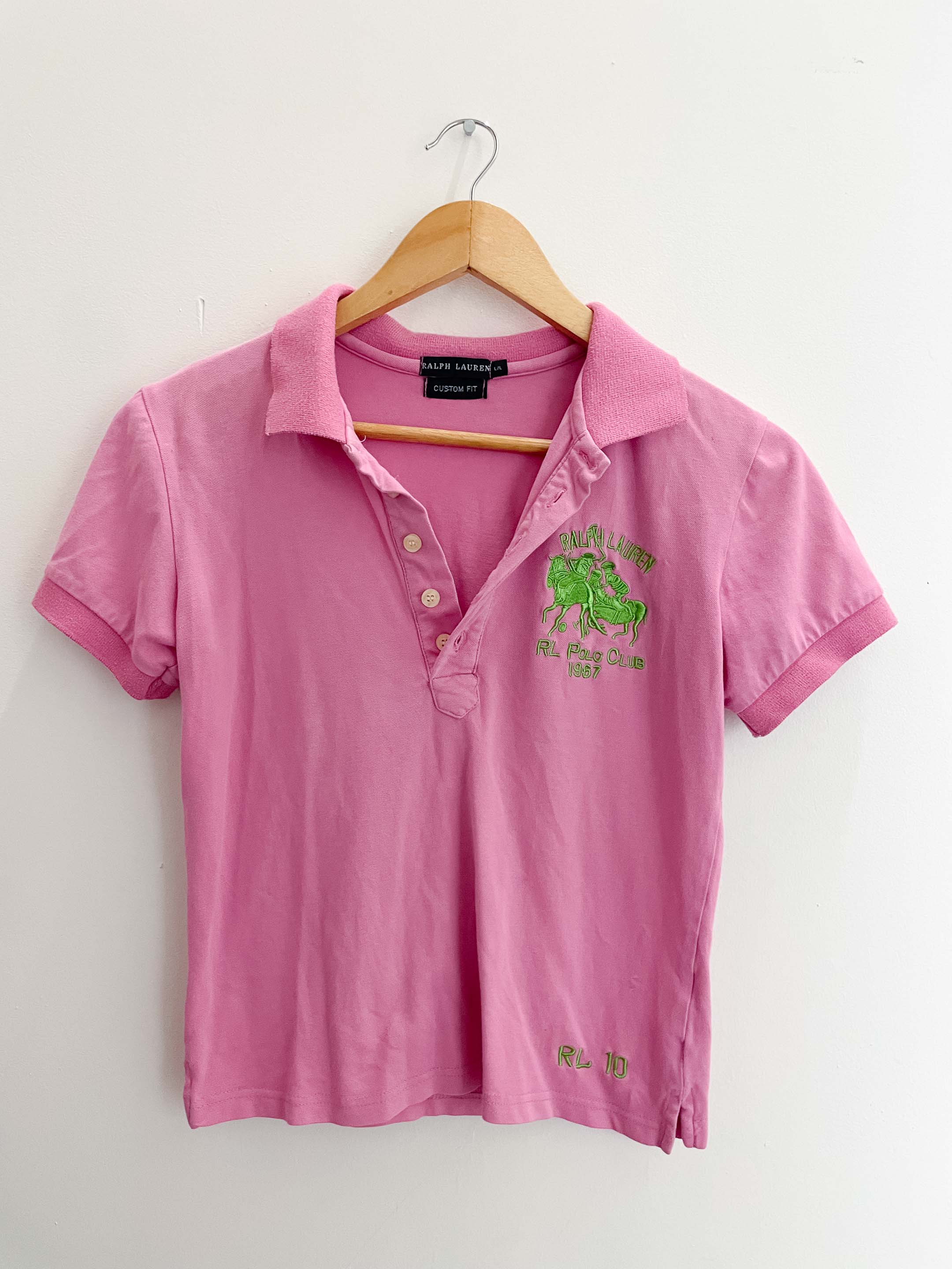 Vintage ralph lauren custom fit pink large polo shirt