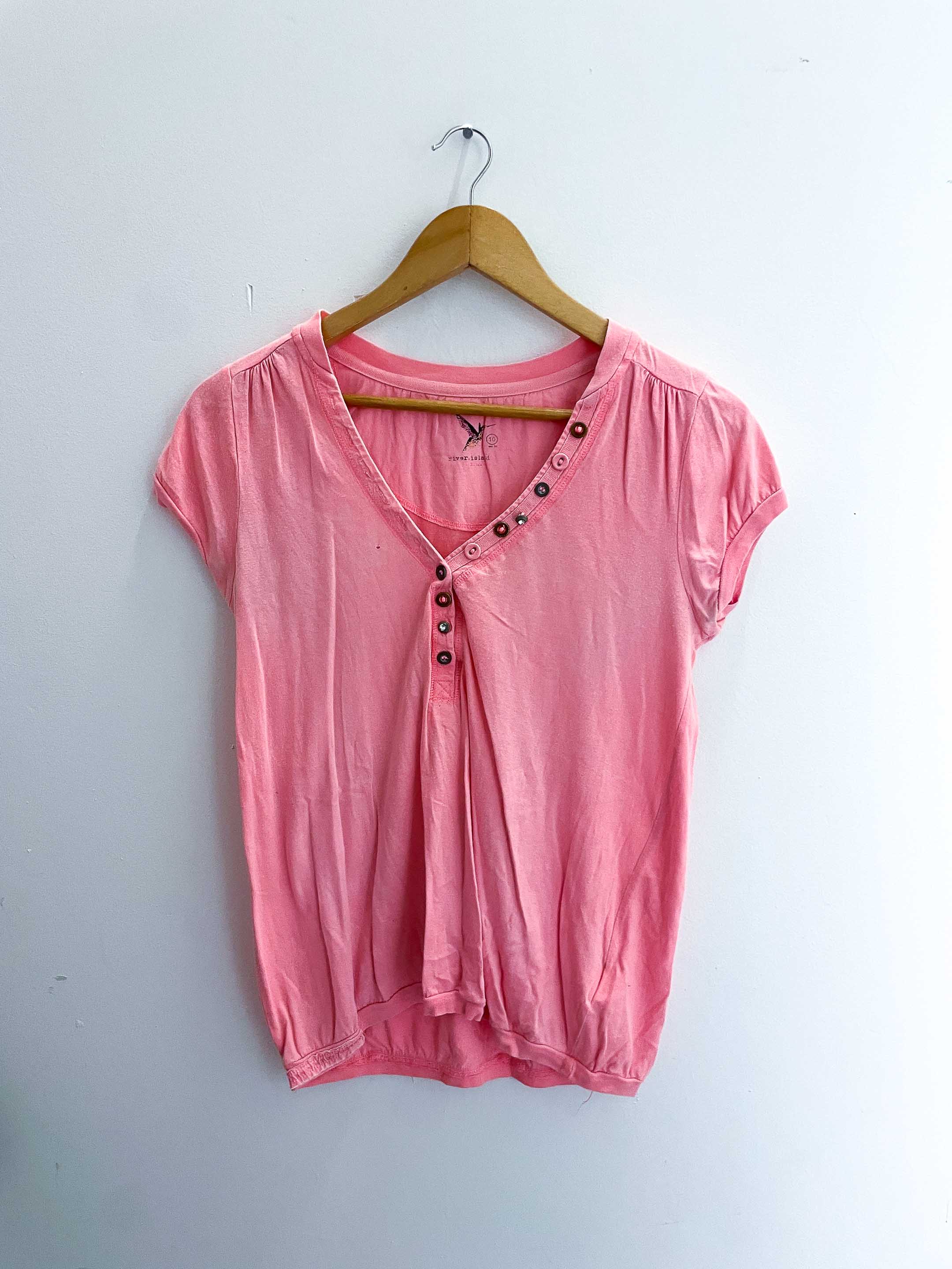 Vintage womens river island peach vneck top