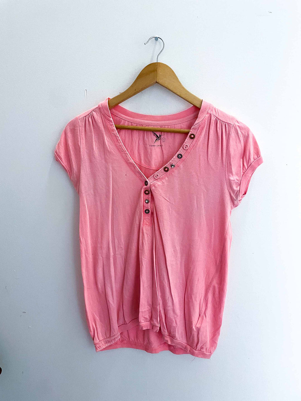 Vintage womens river island peach vneck top