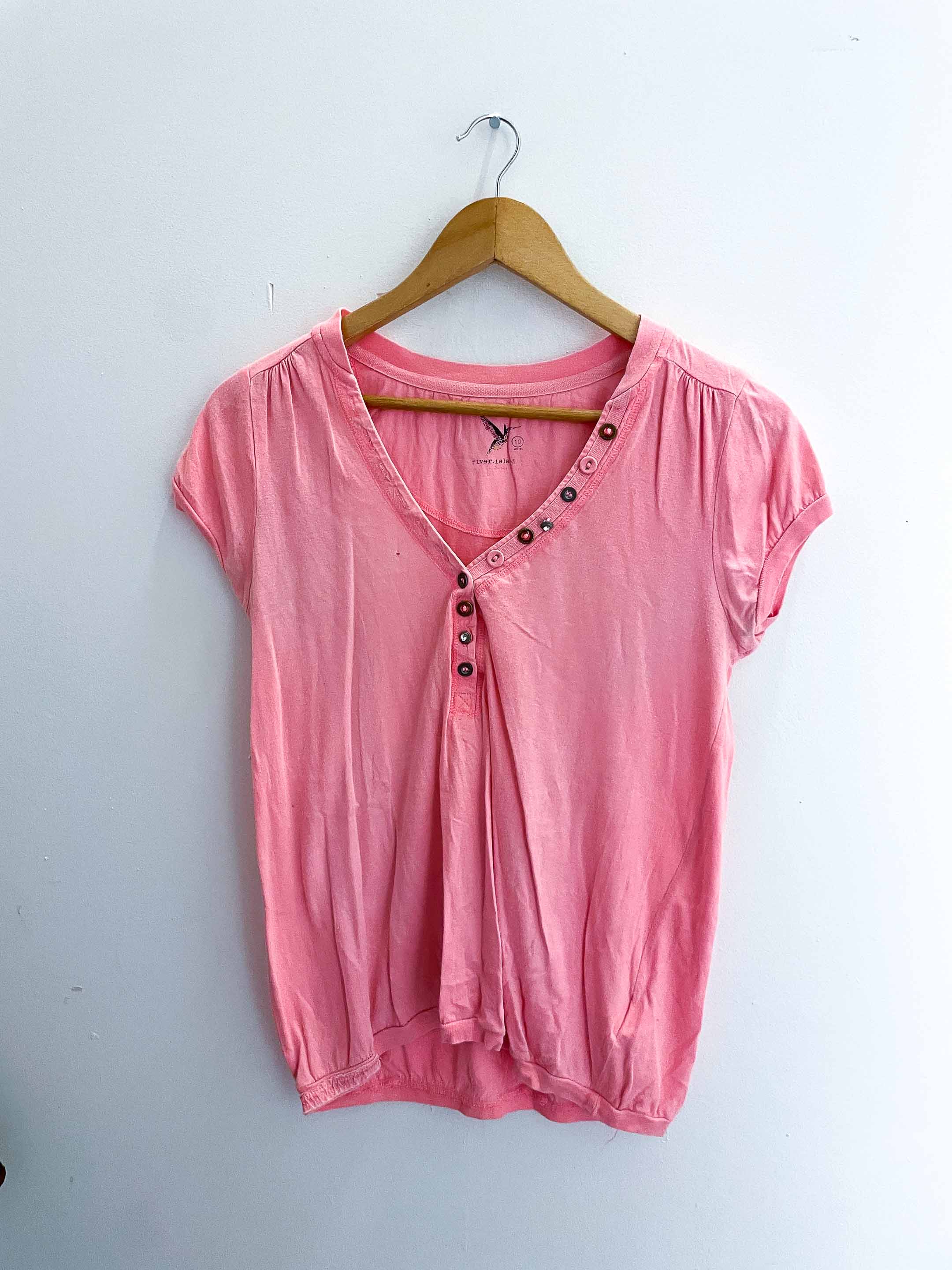 Vintage womens river island peach vneck top