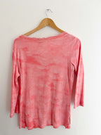 Vintage peach ladies large vneck blouse