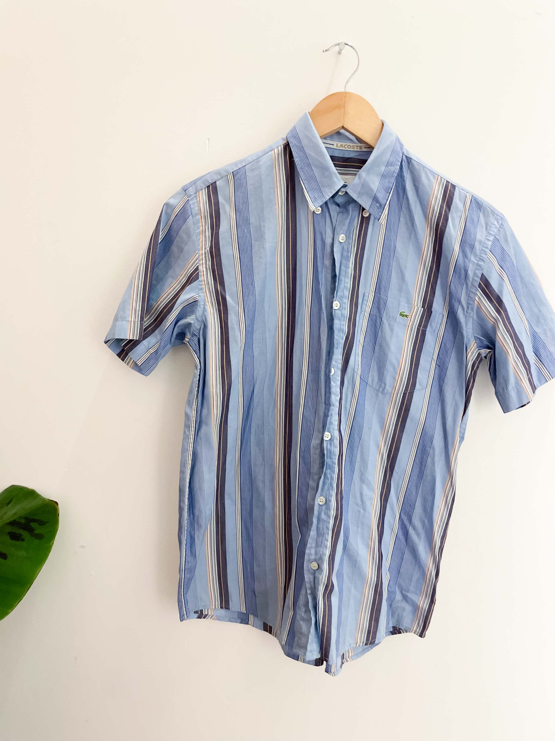 Vintage Lacoste 90s blue womens Button up Summer Festival Shirt