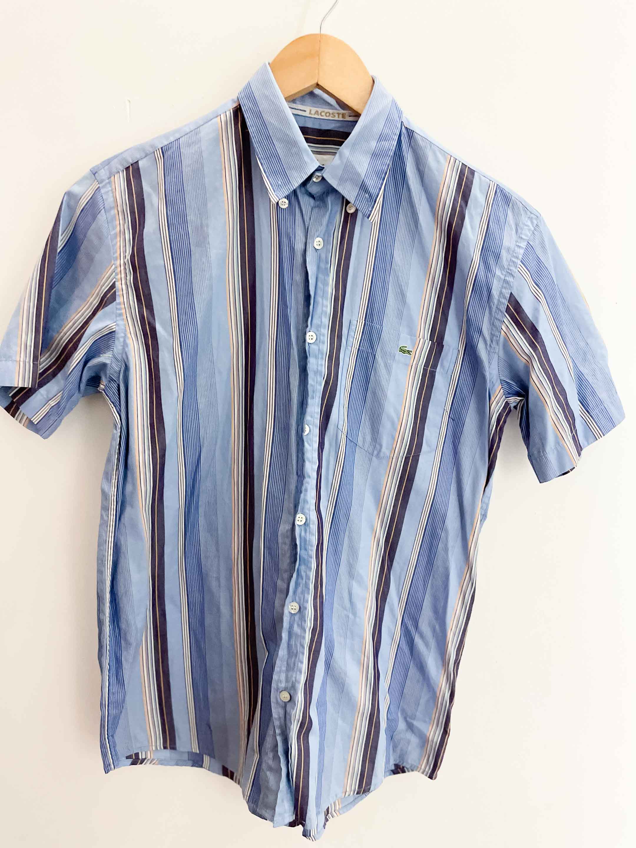 Vintage Lacoste 90s blue womens Button up Summer Festival Shirt