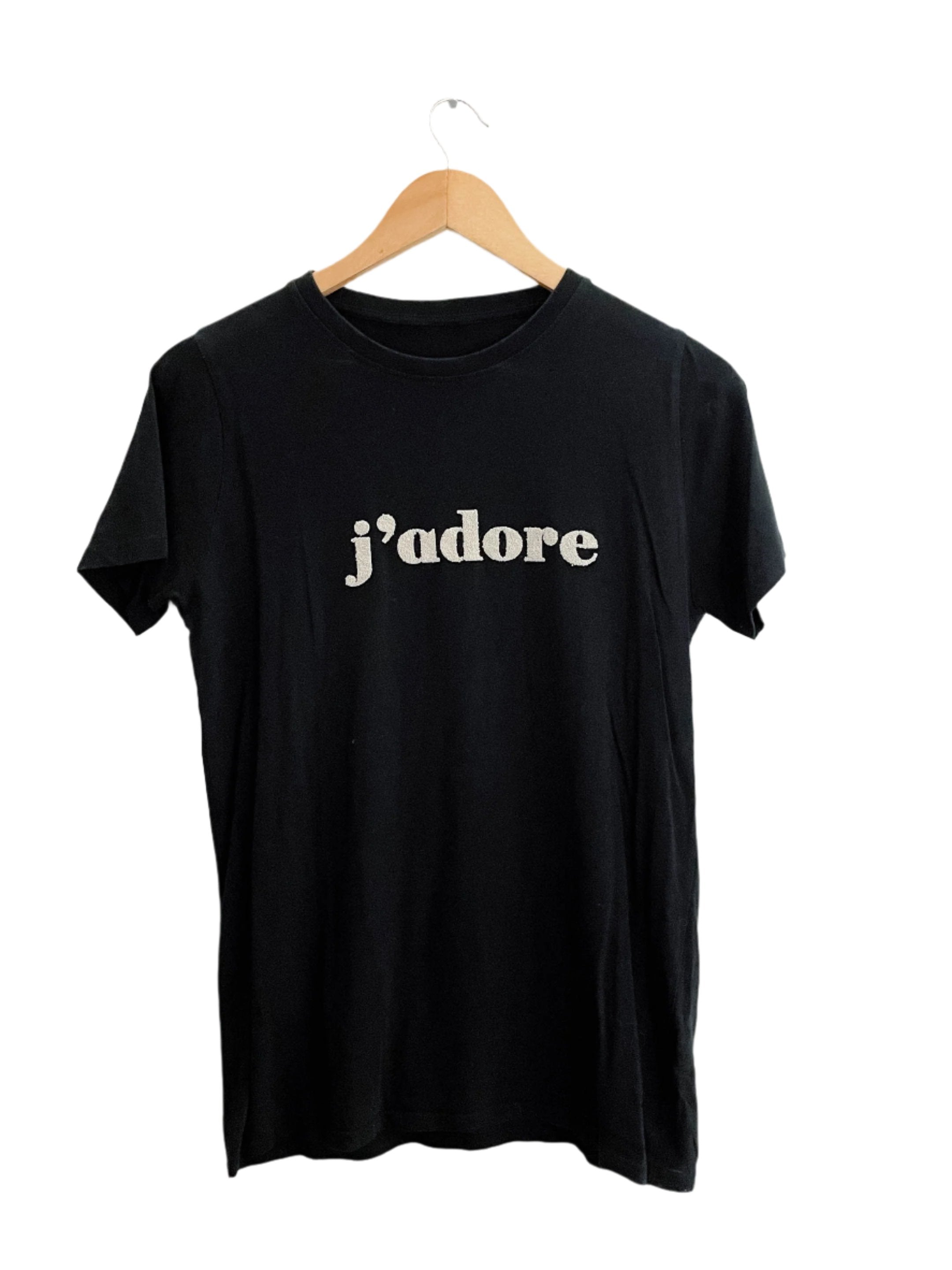 Vintage J'adore graphics black tshirt size uk 10