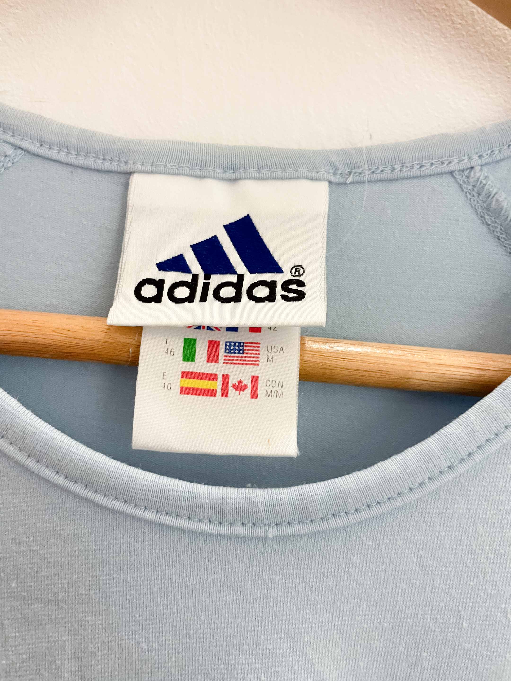 Vintage light blue medium adidas tshirt