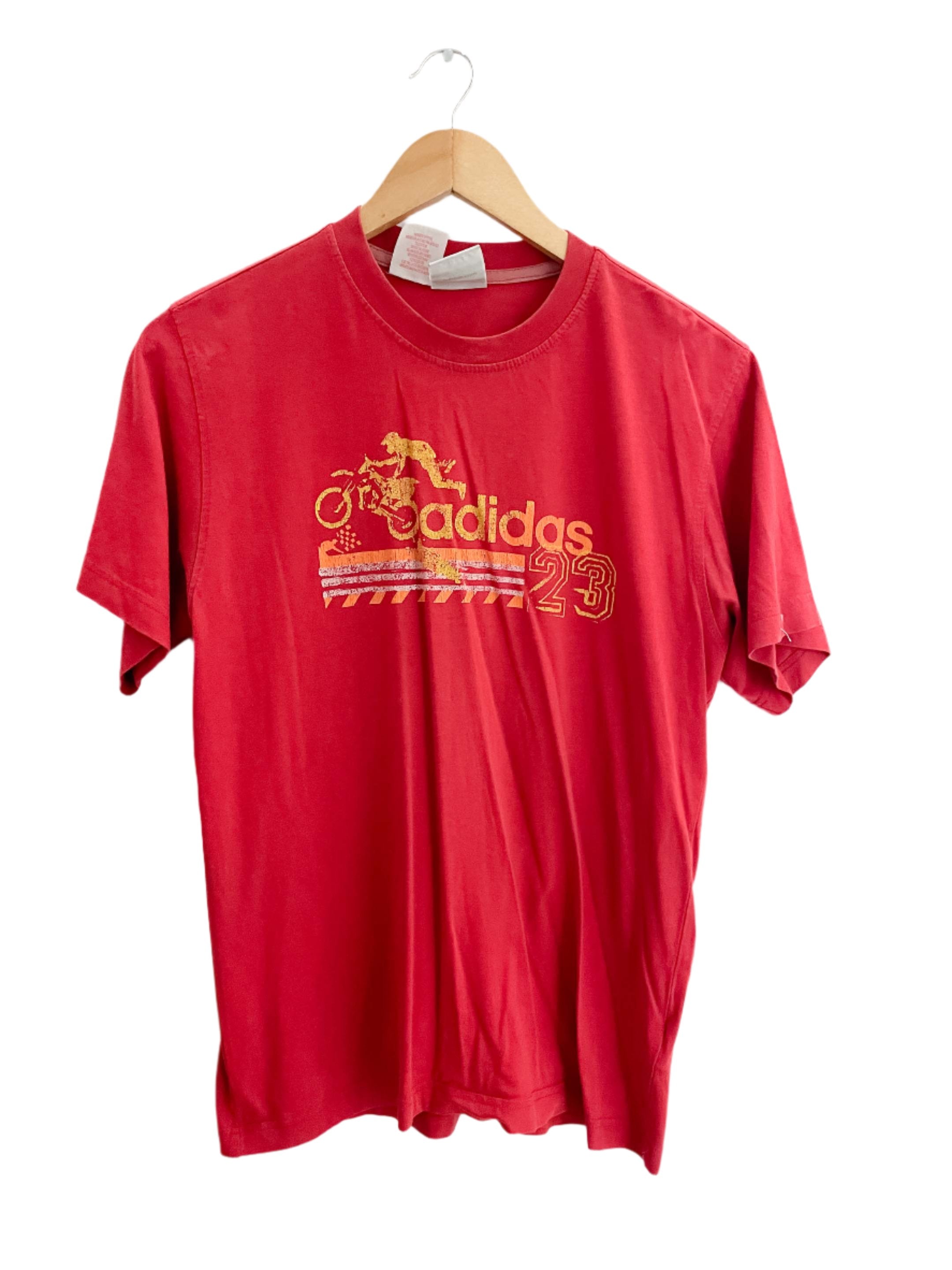 Vintage large red adidas 23 graphics tshirt| SKU 1752