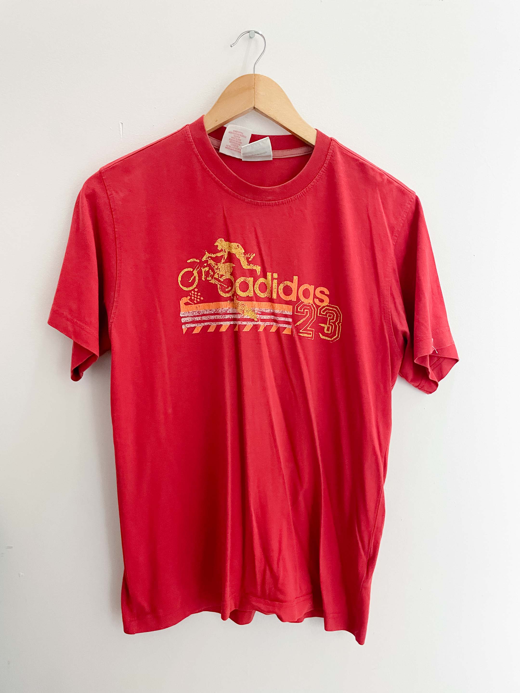 Vintage large red adidas 23 graphics tshirt| SKU 1752