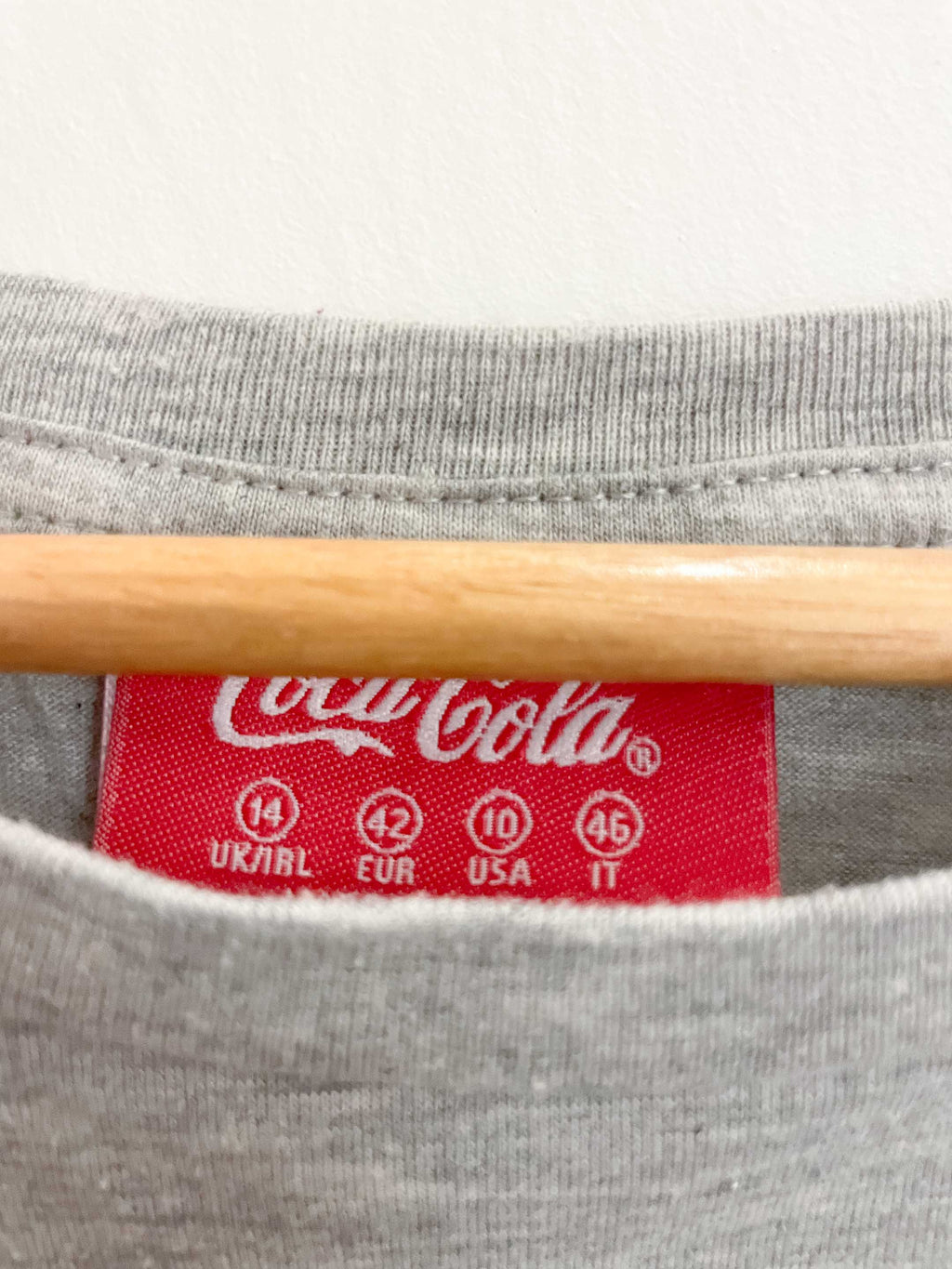 Vintage Grey Enjoy Coca Cola graphics large T-shirt