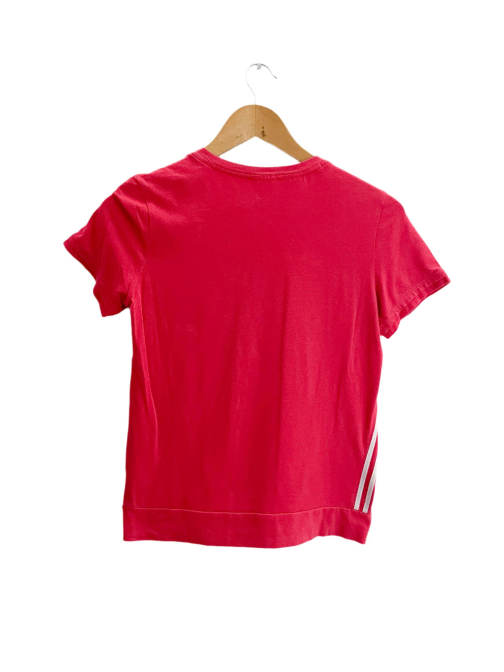 Vintage red adidias 3 stripe V-neck medium tshirt | SKU 1756