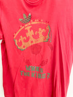 Vintage Adidas who is the king graphics red small tshirt