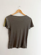 Vintage medium brown 3 stripe adidas shirt